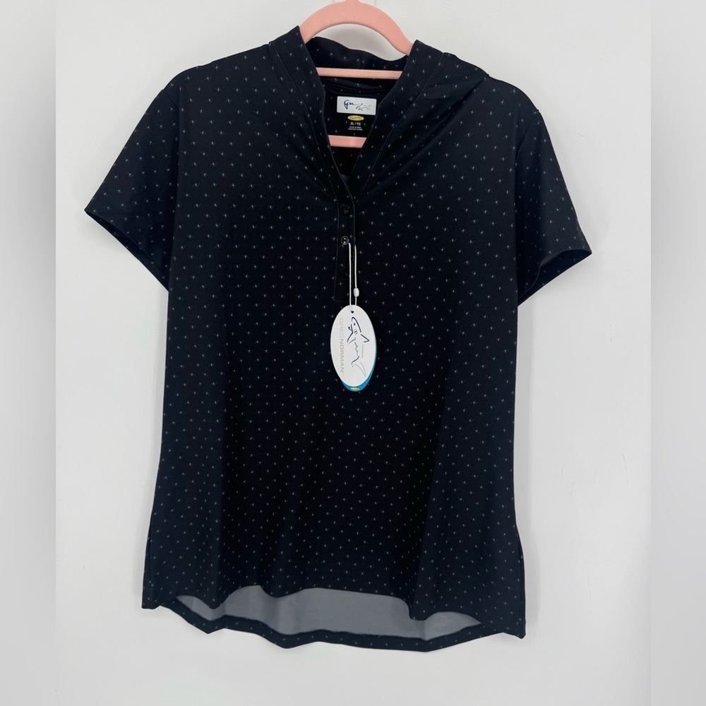 Greg Norman Collection Women's Black Short Sleeve Top Size XL NEW WITH TAGS